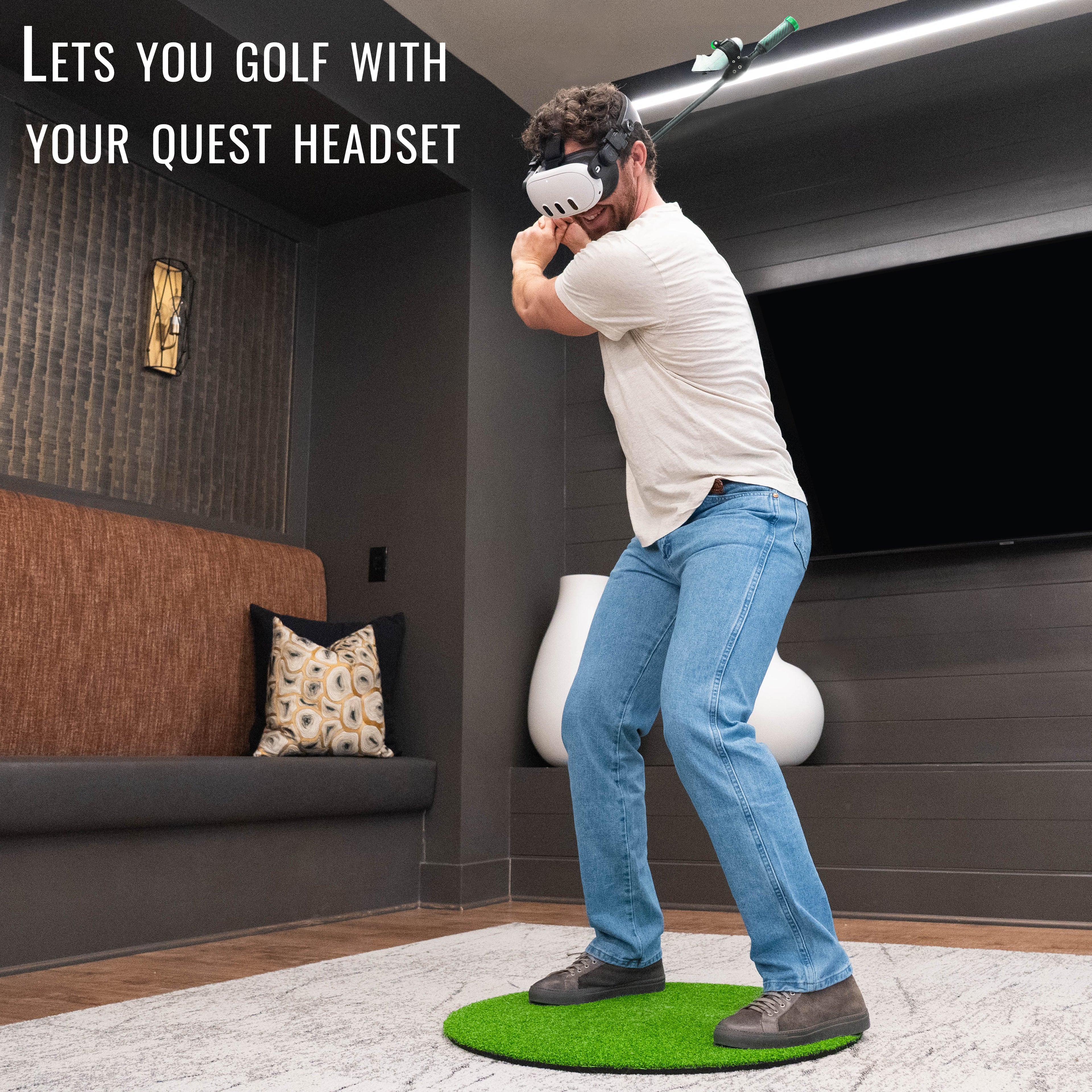 DriVR Elite - Adjustable VR Weighted Golf Club Handle Accessory - Compatible with Quest 2, 3/3s, and Pro